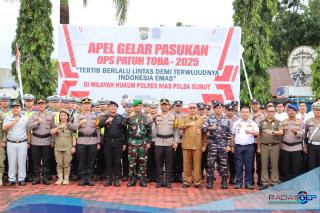 Polres Nias Laksanakan Apel Gelar Pasukan Ops Patuh Toba 2025